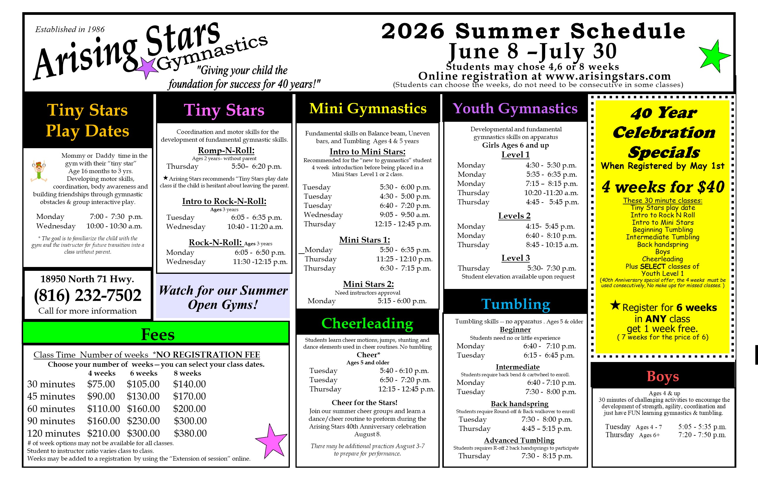 2024 Fall Schedule
